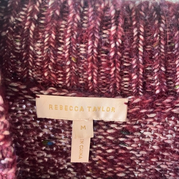 Rebecca Taylor Women’s Burgundy Knit Sweater Size M | Soft Wool Blend Pullover - Picture 3 of 6